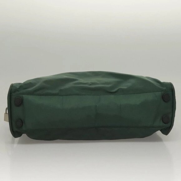 PRADA Hand Bag Nylon Khaki Silver Auth - Picture 12 of 16